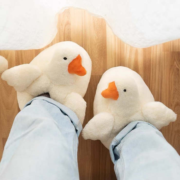 Kawaii 3D Super Fluffy Duck Cozy Home Slippers