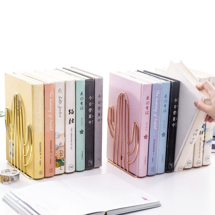 Cute Nordic Style Simple Wired Cactus Book Stand Shelf Organizer