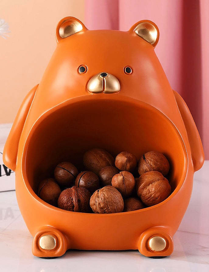 Cute Teddy Bear Belly Resin Home Decor Storage Holder