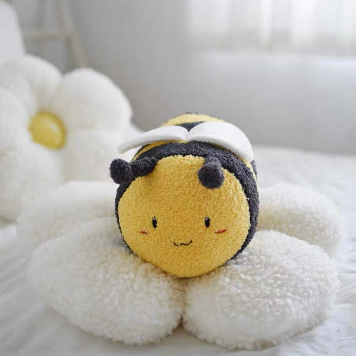 Cute Smiley Bumble Bee Cushion Plush