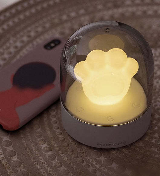Cute Cat Paw Touch Bedside Night Light & Music Box