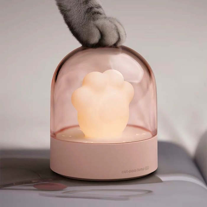 Cute Cat Paw Touch Bedside Night Light & Music Box