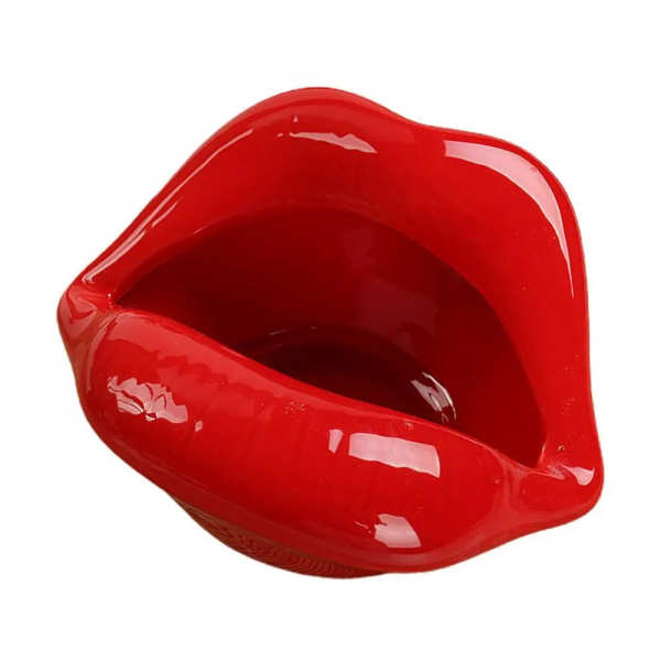 Lips Ashtray Ceramic Creative Flower Vase Trendy Mouth Pot Personalized Decor