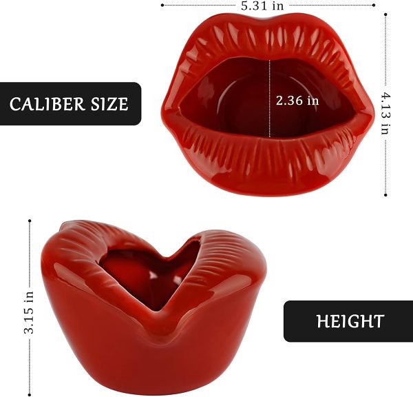 Lips Ashtray Ceramic Creative Flower Vase Trendy Mouth Pot Personalized Decor