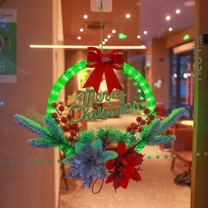 Christmas Wreath Decorations with LED Lights