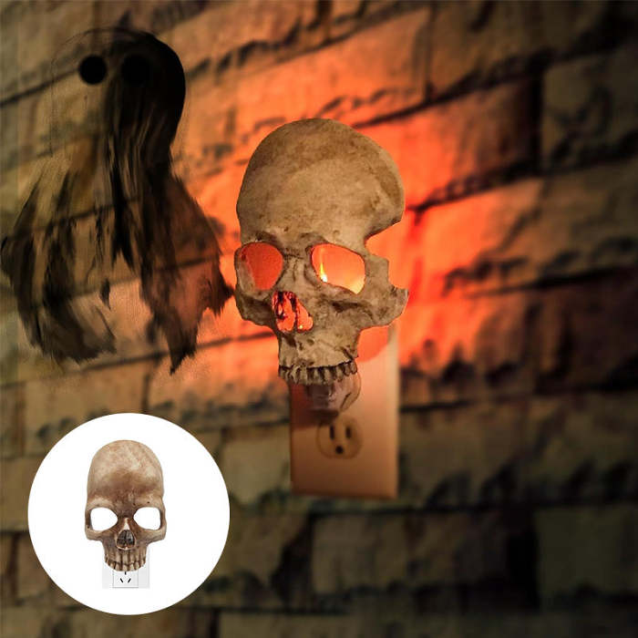 Halloween Atmosphere Lights Human Skull Lamp