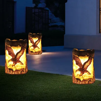 Solar Squirrel Eagle Animal Statue Doll Lights