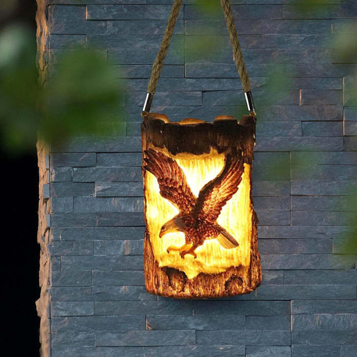 Solar Squirrel Eagle Animal Statue Doll Lights