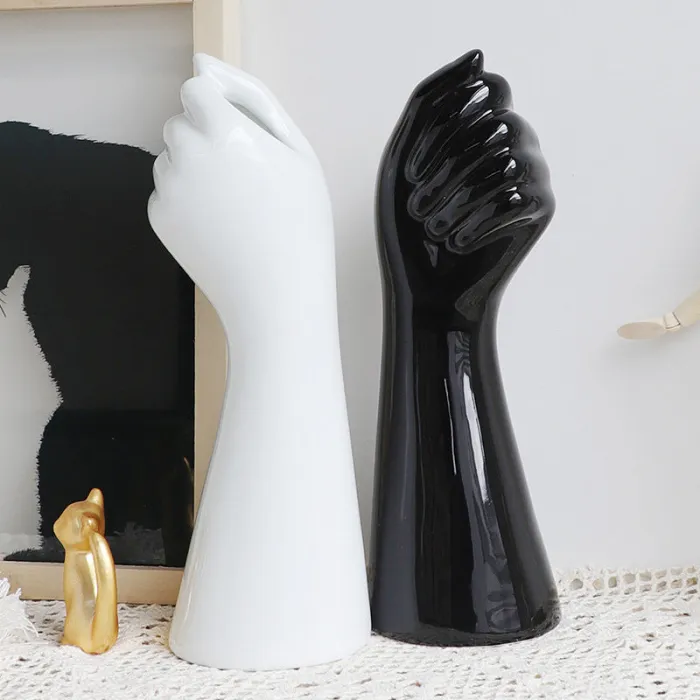 Nordic Style Ceramics Vase Modern Creative Hand Vase Flowers  Home Decor Gifts