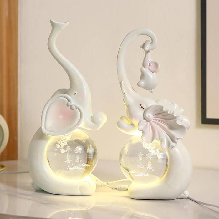 Luminous Crystal Elephant Lamp