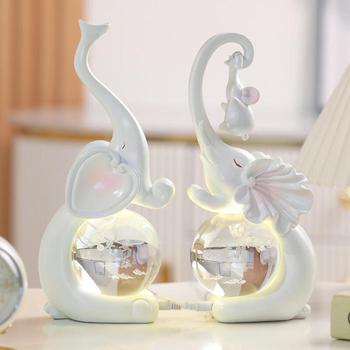Luminous Crystal Elephant Lamp