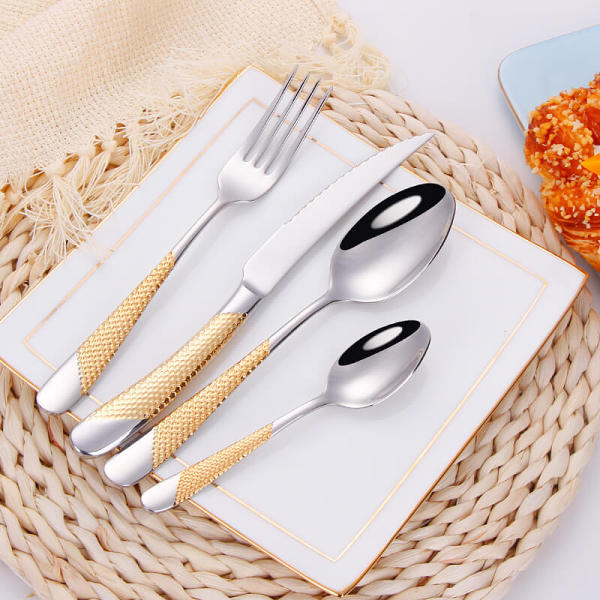 Light Luxury Gold Tableware 4pcs Set