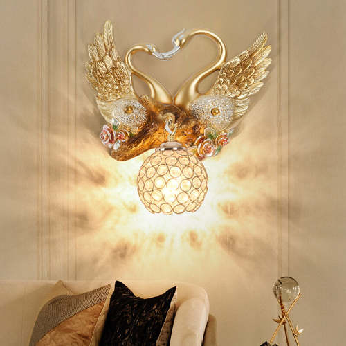 Crystal Swan Wall Lamp