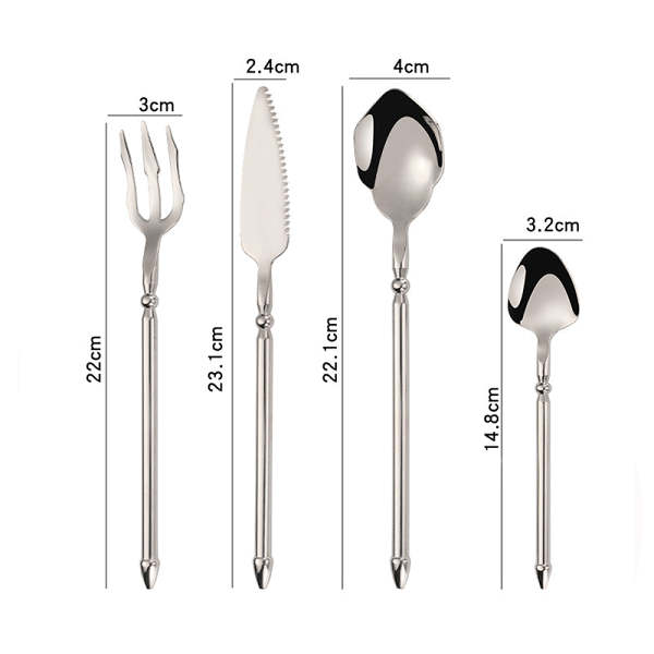 Nautical Stainless Steel Flatware 4Pcs Set