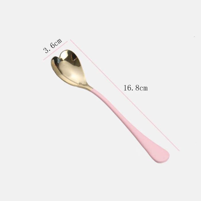 Heart Shaped Stainless Steel Dessert Spoon