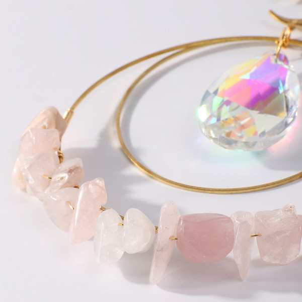 Crystal Chips Moon Suncatcher by Veasoon