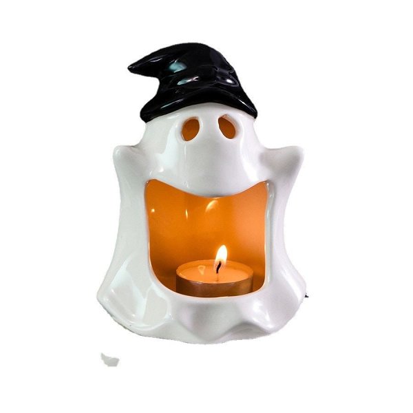 Halloween Cute Ghost Ceramic Candle Holder by Veasoon