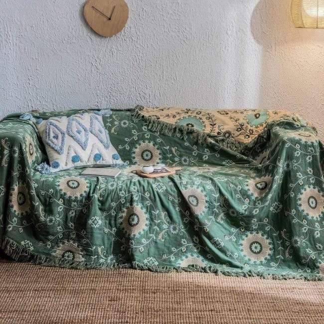 Flow Tree Cotton Throw by Veasoon