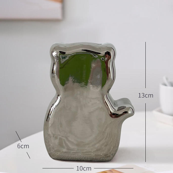 Cute Cat Back View Ceramic Vase