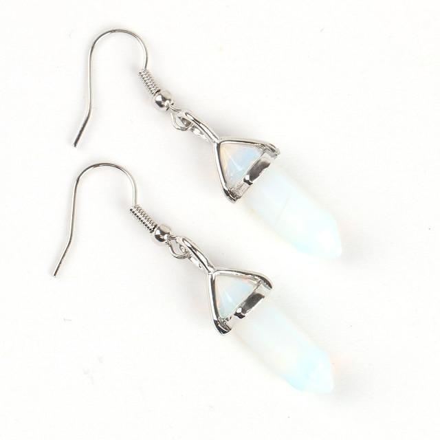 Hexagonal Natural Stone Earrings
