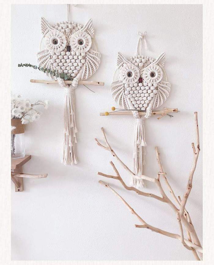 Macrame Owl Wall Hanging by Veasoon
