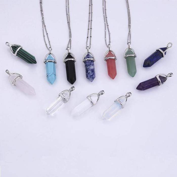 Natural Crystal Link Chain Necklace