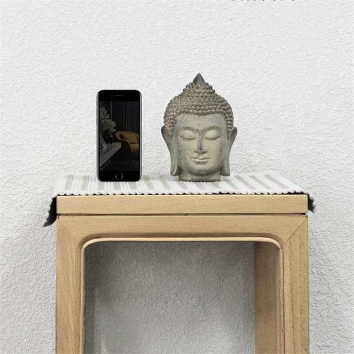 Buddha Head Statue Figurine by Veasoon