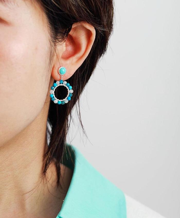 Natural Tourmaline Round Earrings