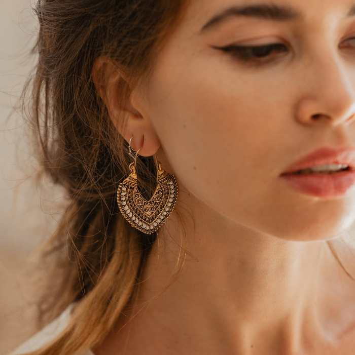 Boho Heart Drop Earrings