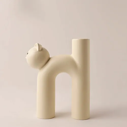 Cat Shape Ceramic Vase