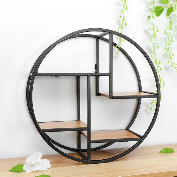 Iron Circular Wall Shelf by Veasoon