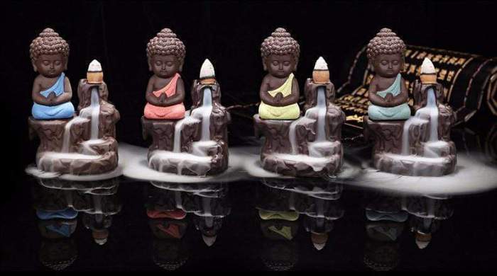 Little Monk Smoke Backflow Incense Burner by Veasoon