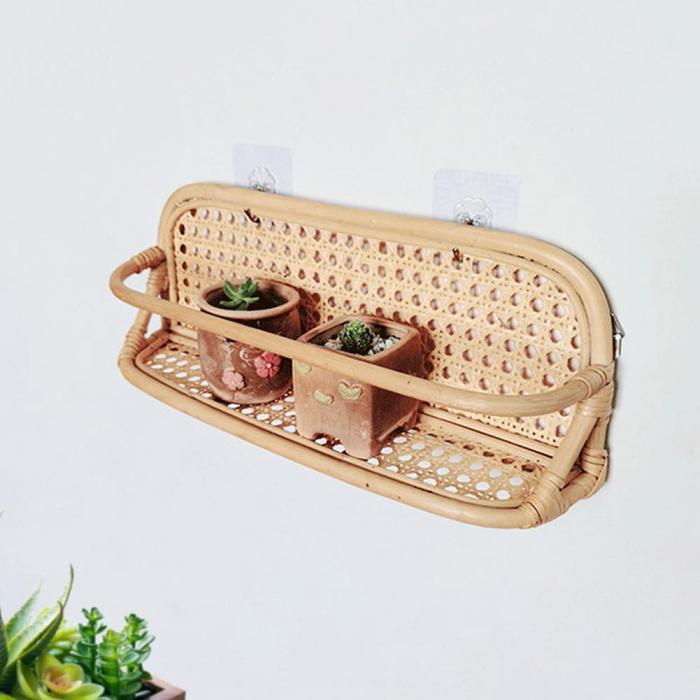 Koa Rattan Display Wall Shelf by Veasoon