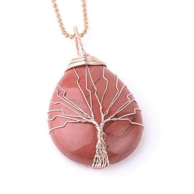 Tree Of Life Wire Wrapped Crystal Necklace