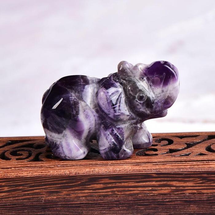 Elephant Carved Natural Crystal by Veasoon