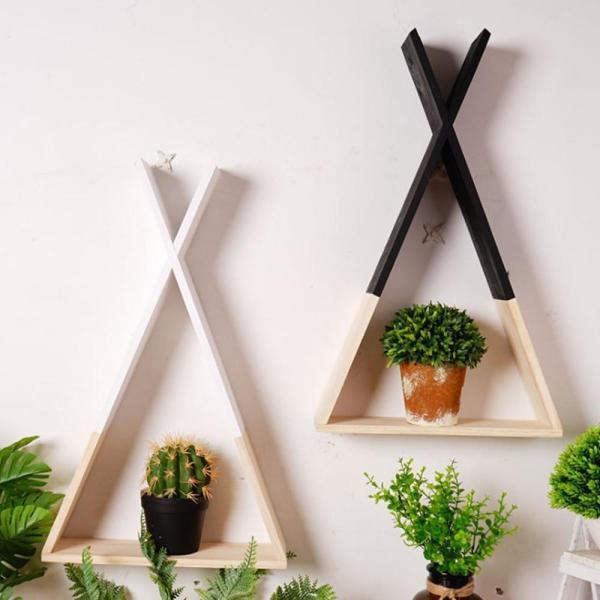 Color Dipped Wooden Triangle Wall Shelf by Veasoon