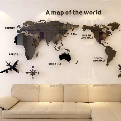 3D World Map Wall  Stickers by Veasoon