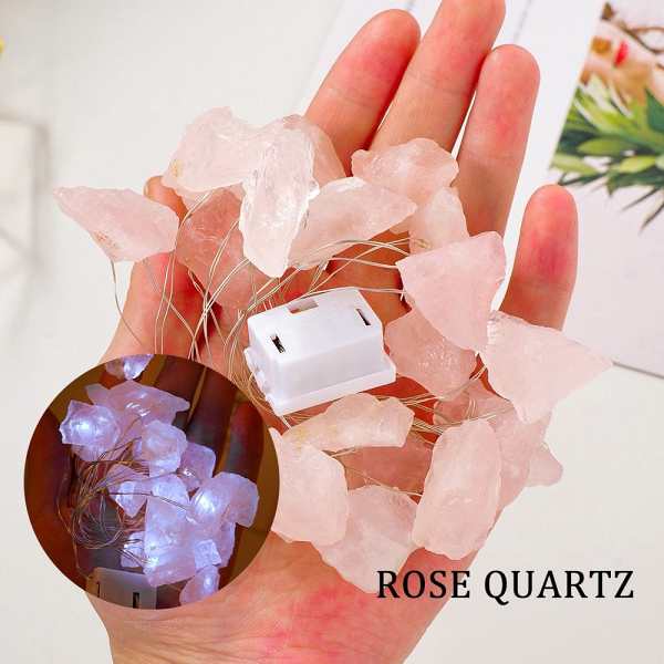 Natural Quartz Crystals String Lights by Veasoon