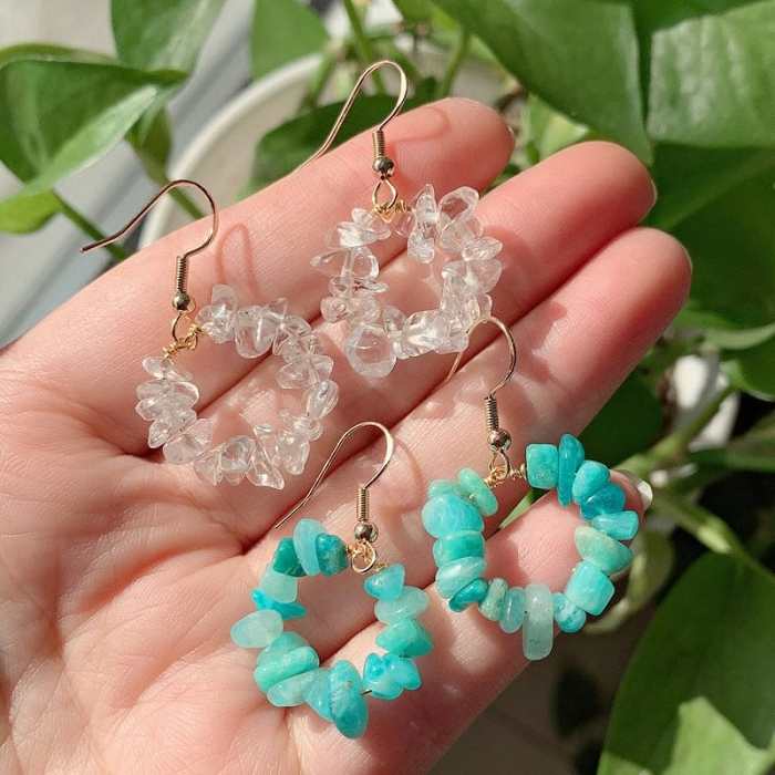 Natural Crystal Beads Earring