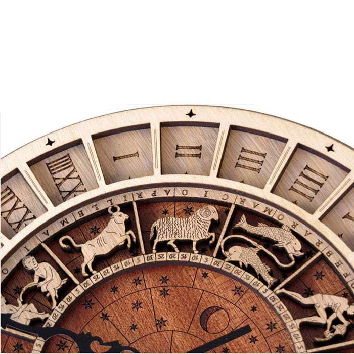 Zodiac Signs Wooden Wall Clock by Veasoon