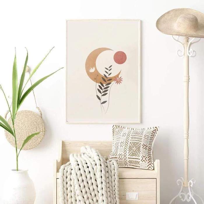 Moon Boho Design Wall Art by Veasoon