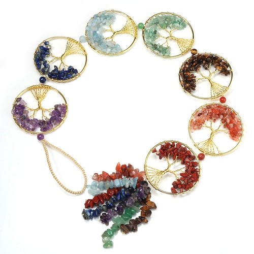 7 Chakra Tree Of Life Wall Hanging Pendant by Veasoon