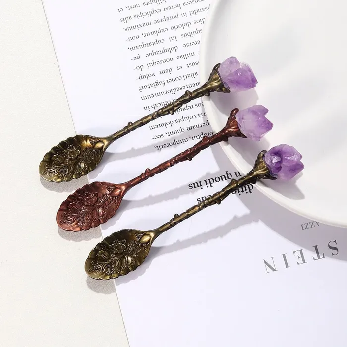 Amethyst Crystal Teaspoon by Veasoon