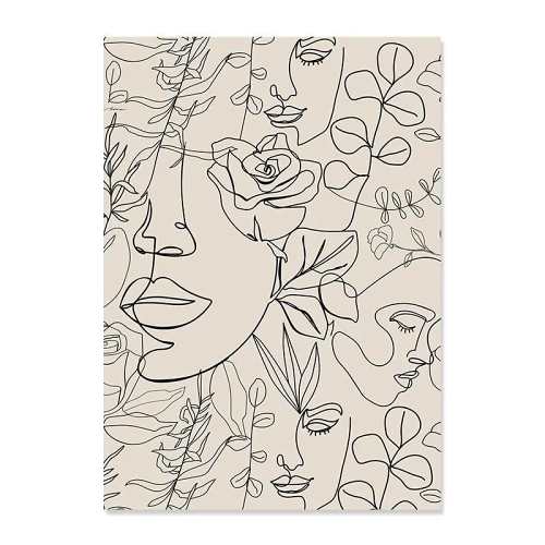 Abstract Line Drawing Boho Poster by Veasoon