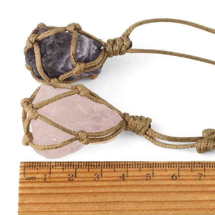 Amethyst, Rose Quartz, Citrine Rope Necklace