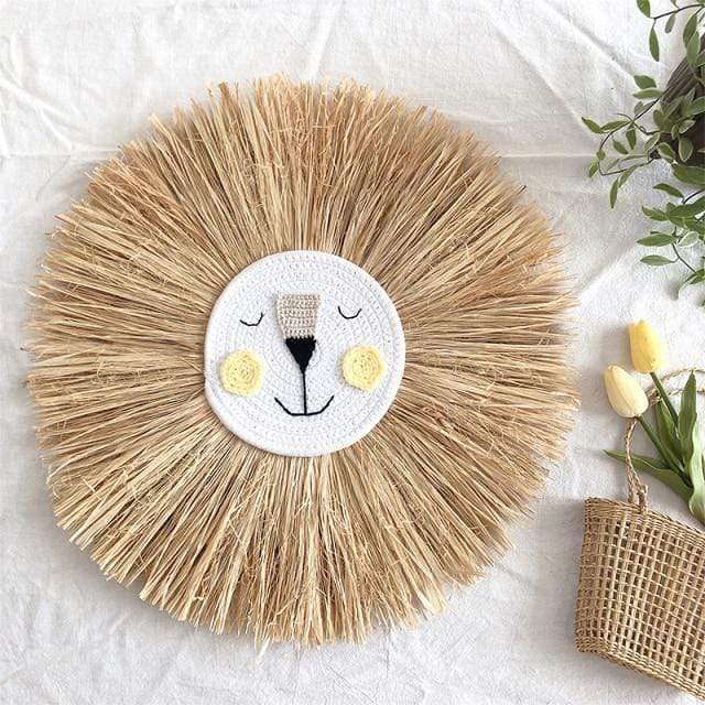 Cute Lion Head Wall Hanging by Veasoon