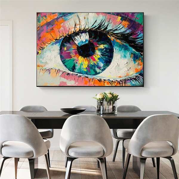 Colorful Eye Canvas Wall Art by Veasoon