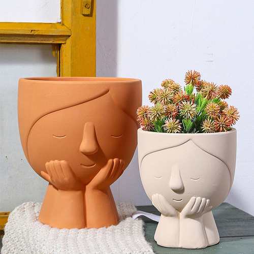 Little Girl Portrait Flower Pot by Veasoon