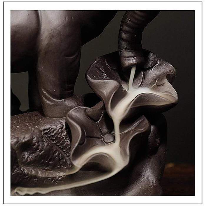 Ceramic Elephant Backflow Incense Burner by Veasoon