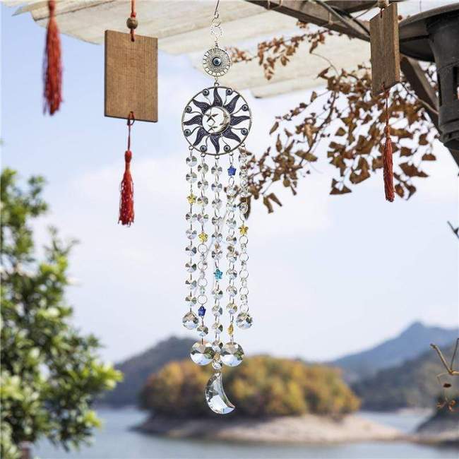 Evil Eye Sun and Moon Suncatcher by Veasoon
